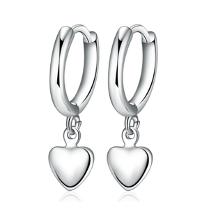 Ebrew she LL-pendientes huggie con forma de corazón, aretes chapados en plata para mujer <span class=keywords><strong>2023</strong></span> - Product Image 2
