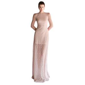 Haute couture femmes longue robe VERA EMB AURORA dentelle robe embelli Aurora dentelle vêtements pour femmes élégant fabriqué au Vietnam - Product Image 1