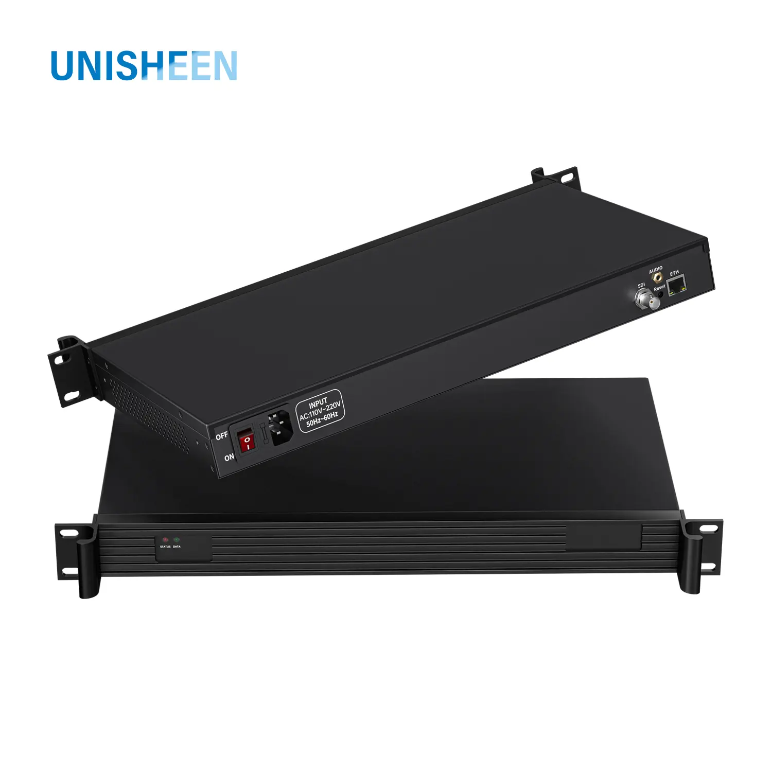 Unisheen ตัวเข้ารหัส1U 1ช่องสัญญาณ HEVC H.265 SD HD 3G SDI TO IP HD Video Encoder IPTV สำหรับถ่ายทอดสดการสตรีมมิ่ง RTMP Encoder SDI