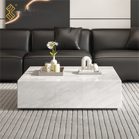 Table basse en marbre blanc Volakas de style minimaliste italien YUSHI pour salon