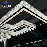 Lampes de plafond modernes de luxe pour couloir d'hôtel, prix fabricant, salle de conférence, fer, cristal K9