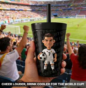 ZREGGUR Gobelet personnalisable en acier inoxydable de 12 oz pour supporter de football, accessoires de football, autocollant de drapeau, cordon, journée de match, <span class=keywords><strong>CR7</strong></span> - Product Image 3