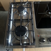 Table de cuisson encastrable en acier inoxydable avec brûleurs à gaz et plaque vitrocéramique, cuisinière combinée gaz-électrique