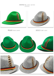 Nicky Bigs Novedades Adulto Oktoberfest Sombrero Alemán Bávaro Suizo Vestir Fieltro Alpino Sombreros Tirolés Lederhosen <span class=keywords><strong>Disfraz</strong></span> Fedora - Product Image 6