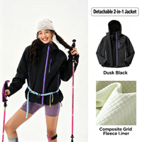 Veste de montagne imperméable coupe-vent 3-en-1 à capuche unisexe pour l'hiver