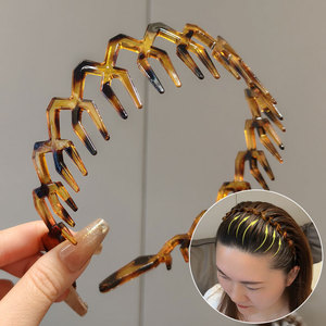 Serre-tête zigzag pour femmes et hommes, accessoires de coiffure, sport, maquillage, lavage du visage, simple, en plastique, antidérapant, avec dents ondulées - Product Image 4