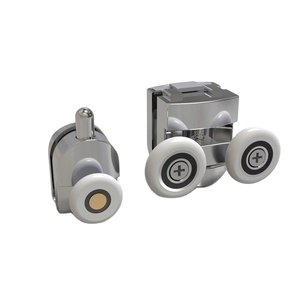 Poulies en plastique chromé, quincaillerie, poulies coulissantes pour porte, <span class=keywords><strong>roulettes</strong></span> pour <span class=keywords><strong>cabine</strong></span> <span class=keywords><strong>de</strong></span> <span class=keywords><strong>douche</strong></span> - Product Image 1