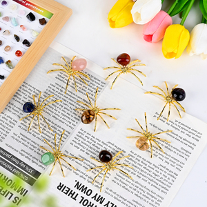 Nouvelle conception d'objets artisanaux en cristal naturel : Araignée en quartz rose, cornaline et aventurine - Product Image 1