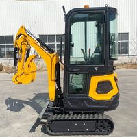 Mini-excavatrice EACHAN Euro 5, moteur 1,2 tonne, hydraulique, à queue zéro, micro-pelleuse, chenilles en caoutchouc, tout-terrain, petite pelleuse de jardin