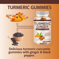 VitaHall Gummies Véganes Curcuma & Gingembre pour Adultes – Compléments Santé Améliorant la Densité Osseuse et Soutenant la Santé Cérébrale