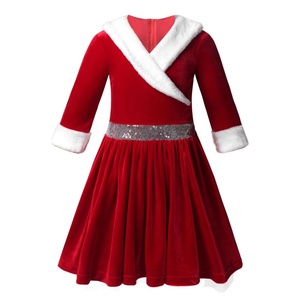 Elegant Velvet Skater Dress Long Sleeve - Wholesale Available
