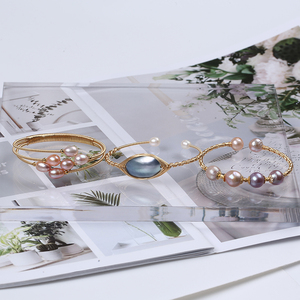Gold Plated <strong>Copper</strong> Freshwater Pearl Beads Adjustable <strong>Bracelet</strong> - Product Image 3