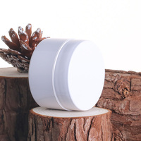 Pot de crème cosmétique rond double couche givré brillant de 15g avec couvercle doré/argenté en plastique, revêtement UV, pour crème contour des yeux