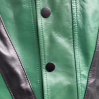 Veste en cuir rouge de luxe imperméable avec motif à carreaux en jean et lettres, fermeture éclair, pour cosplay hivernal