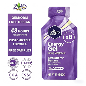 Gel énergétique en marque privée OEM |   Électrolytes sans caféine, étiquette propre, nutrition sportive pour la <span class=keywords><strong>course</strong></span> à <span class=keywords><strong>pied</strong></span>, le marathon, le cyclisme - Product Image 1