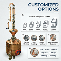 Alambic commercial de reflux en cuivre/acier inoxydable de 50 à 2000 litres pour la distillation de whisky et d'alcools – Équipement de distillation en gros