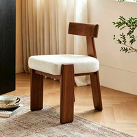 Chaise de salle à manger en bois massif, dossier rembourré design, pour bureau à domicile, petit appartement, salon, confortable et moderne