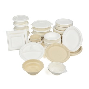 Mía compostable bã mía bao bì phân hủy sinh học 850ml 1000ml 32oz Bộ đồ ăn bột giấy giấy thực phẩm bát - Product Image 1