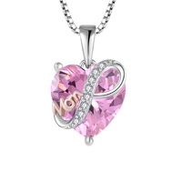 Eeuwige liefde hart hanger ketting micro ingelegde zirkoon kristallen ketting voor vrouwen jubileum Valentijn cadeau