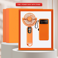 Ventilateur de poche rechargeable mini, batterie externe haute capacité, ensemble cadeau idéal pour les cadeaux d'entreprise et les activités de plein air