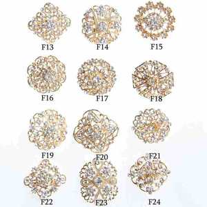 럭셔리 브로치 여성 크리스탈 꽃 브로치 핀 도매 DIY 웨딩 부케 - Product Image 2