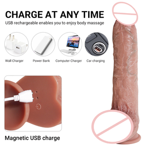 <span class=keywords><strong>Dildo</strong></span> Elettrico Marrone da 11,41 Pollici con Riscaldamento e Vibrazione, Giocattolo Sessuale per Donne - Product Image 5