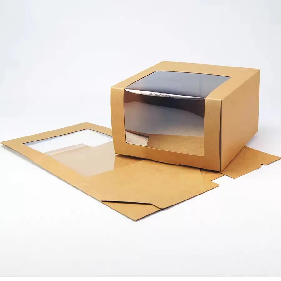 Großhandel benutzerdefinierte natürliche braune Kraftpapier-Schachtel mit Fenster für Kappe Einzelhandel Verpackung Baseball-Kappe-Schachtel spezielle Kraftpapier-Schachtel