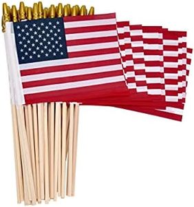Lot de <span class=keywords><strong>12</strong></span> mini-drapeaux américains de 4x6 pouces avec bâtonnet et pointe de lance sécurisée pour enfants, décorations patriotiques pour la Journée des Vétérans et le 4 juillet - Product Image 5