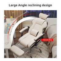 Chaise de bureau exécutive ergonomique pivotante à dossier haut, luxueuse et contemporaine, en cuir PU, avec structure en bois, pour bureau à domicile ou chambre.