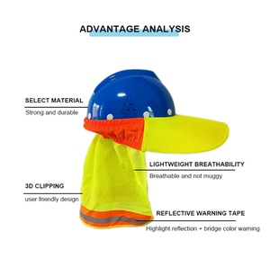 반챙 및 풀챙 안전모용 고반사 통기성 경량 햇빛 가리개, 목과 머리를 햇빛으로부터 보호 - Product Image 3
