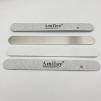 Lime à ongles jetable à usage unique, à grain zébré, droite, en papier de verre, pour le soin des ongles, avec logo personnalisé professionnel