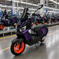 Moto électrique avec grand porte-bagages, moteur 3000W, batterie lithium 72V50AH, freinage avant et arrière, éclairage d'ambiance coloré