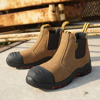 Bottes de travail Chelsea L603-4 en cuir Crazy Horse marron, sans métal, pour travaux de construction lourds – Vente en gros directe usine