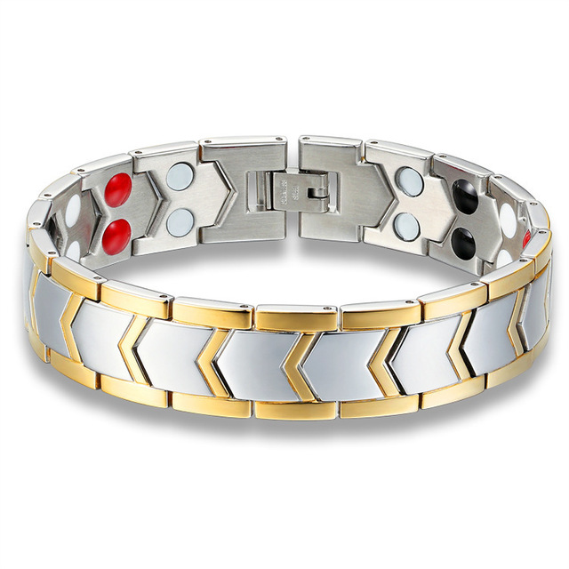 Titanium Steel Power Magnetic Therapy Bracelet High Quality Fashion Health Energy Magnetic Bracelet for Men