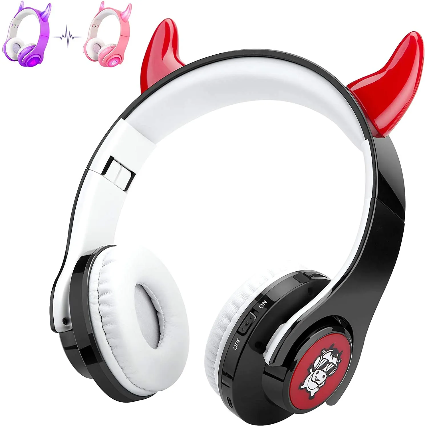 Cat Ear Wireless Headset For Children Girl With Microphone Foldable Heavy Bass Headset LED Light Headset