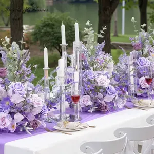 Centro de Mesa con Ramo de Rosas Artificiales Blancas de 19 Pulgadas para Decoración de Mesa de Boda - Product Image 3