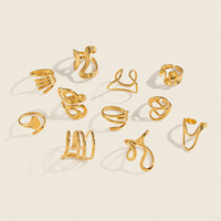 Bague Gaovo tendance en acier inoxydable plaqué or 18 carats, motif rayures géométriques, bijou unisexe simple et luxueux, cadeau idéal