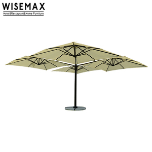 WISEMAX mobilier nordique noir cadre en aluminium parapluie extérieur 4 <span class=keywords><strong>parasol</strong></span> carré <span class=keywords><strong>banc</strong></span> de piscine hôtel <span class=keywords><strong>parasol</strong></span> <span class=keywords><strong>avec</strong></span> base en marbre - Product Image 6