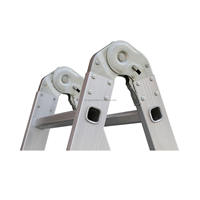 Escalera de aluminio multiusos EN131 Escalera plegable multiusos resistente de 3,7 m con bisagras de bloqueo de seguridad