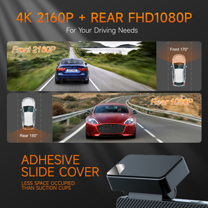 กล้องติด<span class=keywords><strong>รถ</strong></span>ยนต์ 4K แบบสองช่องทาง <span class=keywords><strong>หน้า</strong></span>-หลัง 4K+1080P, ควบคุมผ่านแอพ WiFi, G-Sensor, โหมดจอดรถ 24 ชม., บันทึกแบบวนซ้ำ, กล้องบันทึกภาพกลางคืน - Product Image 6