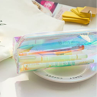 Mode écologique laser transparent en plastique PVC crayon stylo étui