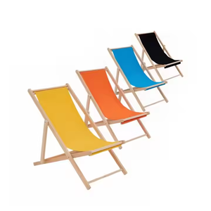 Custom Logo Blue Yellow Red Sunshine Teak Solid <strong>Wood</strong> Hardwood <strong>Folding</strong> Oxford Sun Lounge Beach Camping Hiking <strong>Chair</strong> Deck <strong>Chair</strong> - Product Image 1