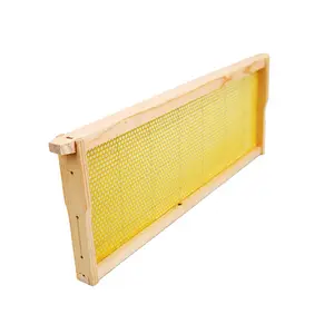 20-pack Deep Assembled Wood Bee Frames with Wired Yellow Beeswax Foundation Sheet 9-1/8 Inch