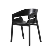 Fauteuil créatif en bois massif et cuir avec dossier et assise rembourrée, chaise de salle à manger moderne et minimaliste pour la maison, les restaurants et les cafés