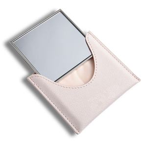 Espejo de Maquillaje Cuadrado Metálico Personalizado de una Sola Cara con Bolsa Protectora de PU con Diseño - Product Image 6