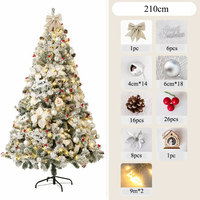Grand ensemble de sapin de Noël pour la maison 1,68 m Rose Vert Blanc chaud Lumières LED Matériel PVC Décorations de Noël d'intérieur