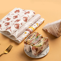 Papier d'emballage alimentaire personnalisé en gros pour sandwichs, burgers, gâteaux, biscuits, pains, avec logo, qualité alimentaire, simple face