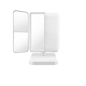 ゾニン充電式プラスチックLEDライトコンパクト3つ折りデスクトップ化粧鏡3倍拡大ポータブルトラベルメイクアップミラー - Product Image 6