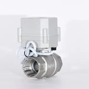 Vanne à bille en forme de V à 30 degrés DN20 en acier inoxydable, vanne proportionnelle électrique, signal analogique 4-20 mA, 3/4 pouces NPT BSP - Product Image 1