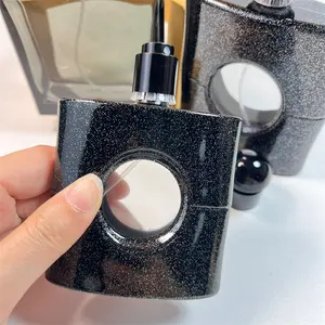 Custom Logo 30ml 50ml Black Glass Perfume Pump Spray Bottle 1oz New Design Square Empty Refill Screen Printing Secure Seal
